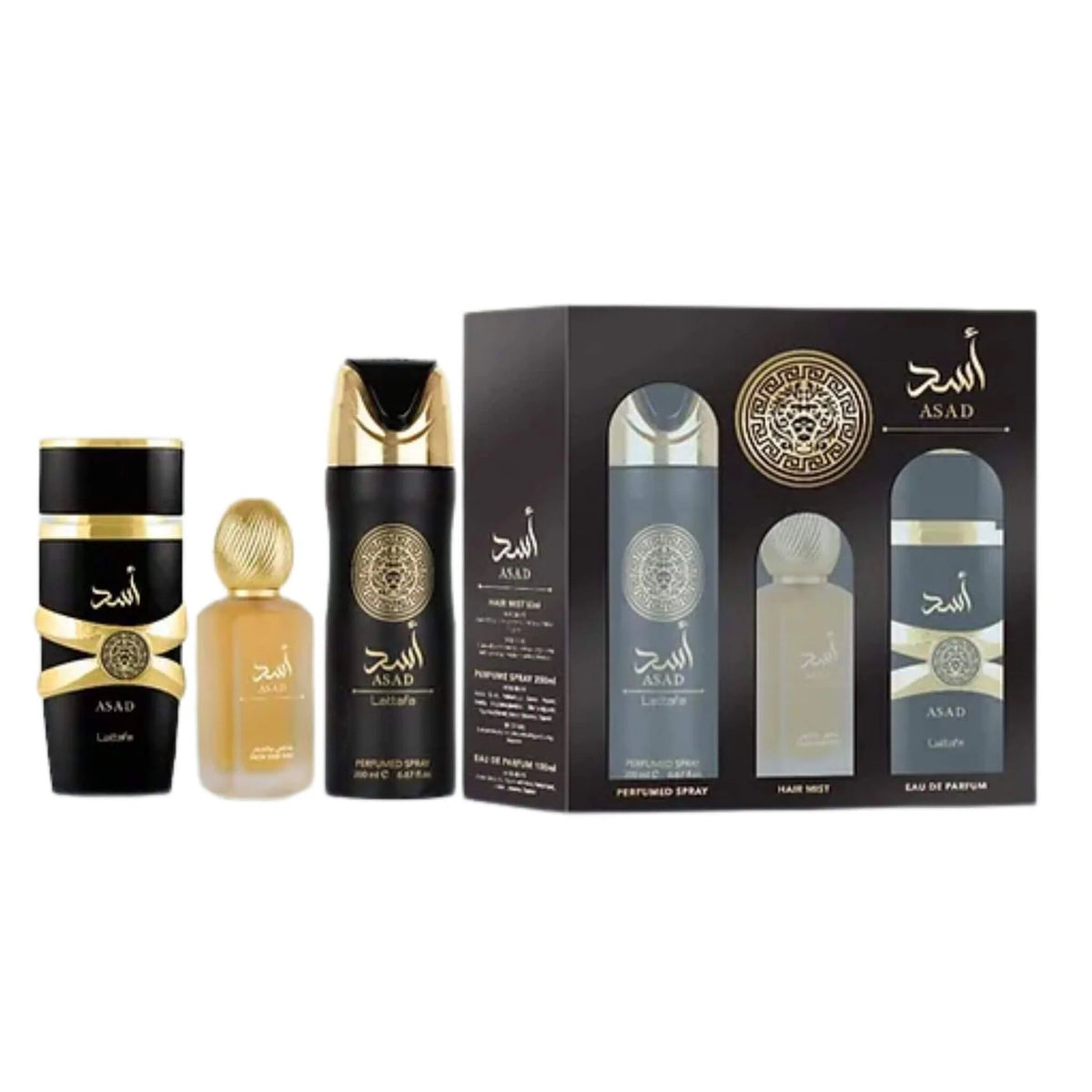 ESTUCHE LATTAFA ASAD HOMBRE (3 PIEZAS)